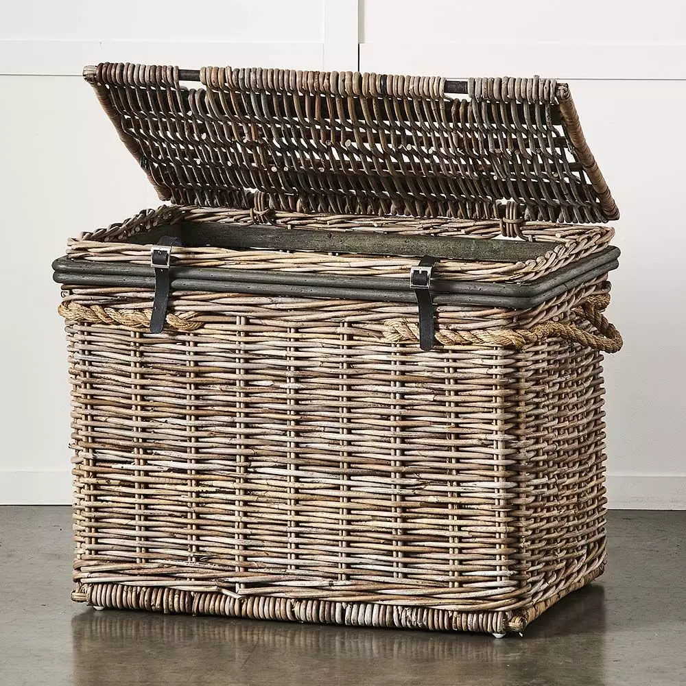 Kubu Grey Rattan Linen Hamper Medium – Rectangular Hand-Woven Storage Basket 4 Kubu Grey Rattan Linen Hamper Medium – Rectangular Hand-Woven Storage Basket - Image 2