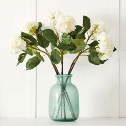 Hydrangea Flower Stem White – Realistic Faux Floral for Indoor & Outdoor Decor 9 Hydrangea Flower Stem White – Realistic Faux Floral for Indoor & Outdoor Decor -Provincialhomeliving 1050416 B