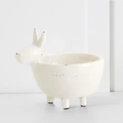 Lucerne Donkey Bowl Crackle White