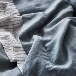 Antwerp Linen Flat Sheet - Cloud -Provincialhomeliving 1117255151 c