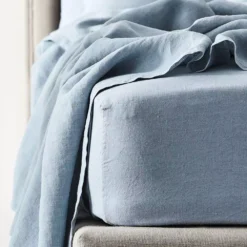 Antwerp Linen Fitted Sheet - Cloud