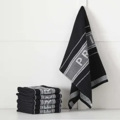 Provincial Tea Towel Black