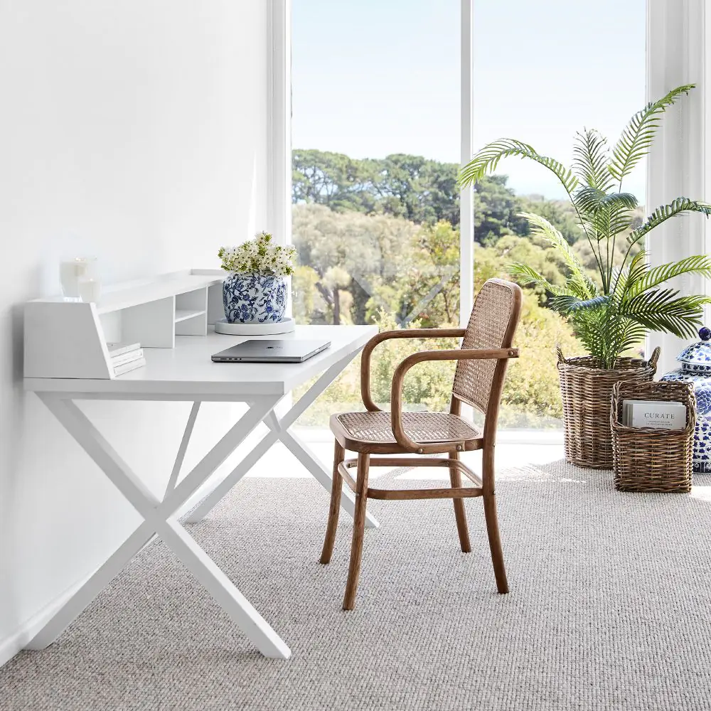 Lucia White Pine Wood Compact Study Desk with Integrated Storage 4 Lucia White Pine Wood Compact Study Desk with Integrated Storage - Image 2