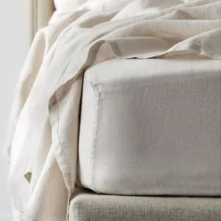 Antwerp Linen Fitted Sheet - Natural 6 Antwerp Linen Fitted Sheet - Natural -Provincialhomeliving 1117255968 b
