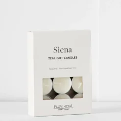 Siena Tealight Candles 12 Pk White
