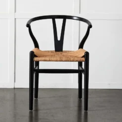 Replica Wishbone Chair Black & Natural 8 Replica Wishbone Chair Black & Natural -Provincialhomeliving 1117256216 d