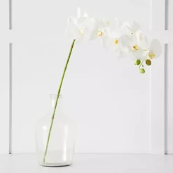 Elegant 90cm Artificial Orchid Stem – Realistic White Faux Floral Decor -Provincialhomeliving 1117256710 s