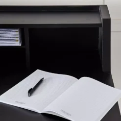 Lucia White Painted Pinewood Desk with Integrated Storage Shelf and Organiser Compartments -Provincialhomeliving 1117256894 d