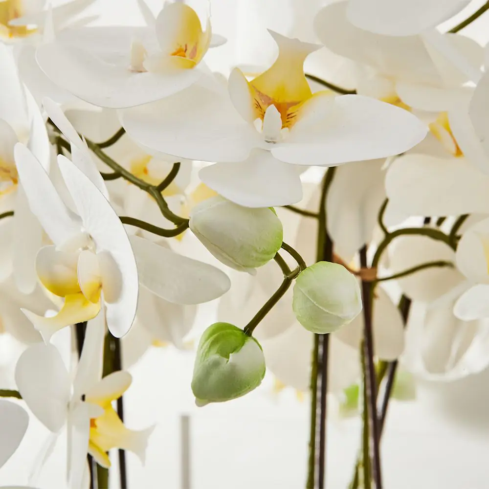 Phalaenopsis Potted Orchid White – Five Spikes Luxury Artificial Floral Arrangement 4 Phalaenopsis Potted Orchid White – Five Spikes Luxury Artificial Floral Arrangement - Image 2