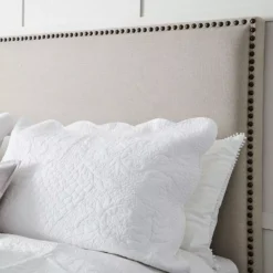 Robe Natural Linen Bedhead – Queen Size with Brass Stud Detail -Provincialhomeliving 1117257453 d 4