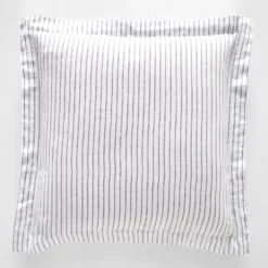 Antwerp Linen Euro Pillowcase White & Charcoal