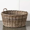 Kubu Grey Natural Rattan Square Oversized Hand-Woven Storage Basket