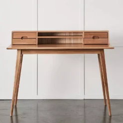 Karl Natural Oak Shaker Style Desk – 4 Drawers & Integrated Storage Shelf 11 Karl Natural Oak Shaker Style Desk – 4 Drawers & Integrated Storage Shelf -Provincialhomeliving 1117258233 C