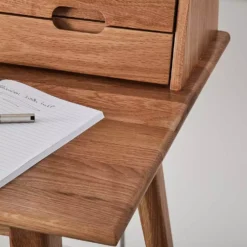 Karl Natural Oak Shaker Style Desk – 4 Drawers & Integrated Storage Shelf 14 Karl Natural Oak Shaker Style Desk – 4 Drawers & Integrated Storage Shelf -Provincialhomeliving 1117258233 F