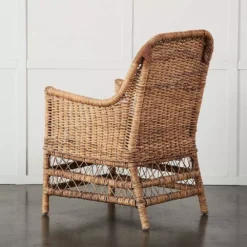 Capri Slimit Rattan Dining Chair with Removable Cotton Cushion – Light Honey Finish -Provincialhomeliving 1117258330 C