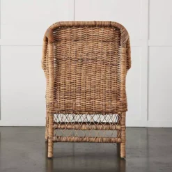 Capri Slimit Rattan Dining Chair with Removable Cotton Cushion – Light Honey Finish -Provincialhomeliving 1117258330 D