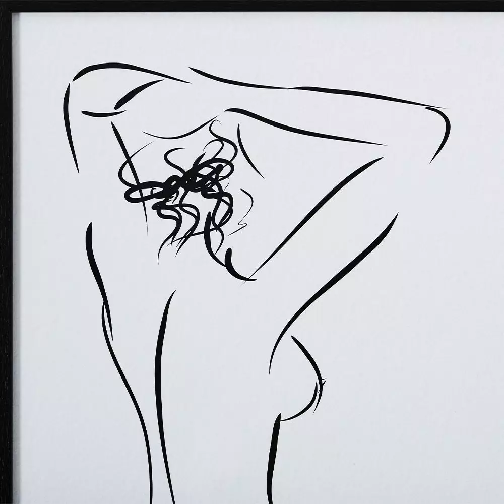 Madeleine Minimalist Female Silhouette Linear Art – Black Framed Wall Decor 53x73cm 5 Madeleine Minimalist Female Silhouette Linear Art – Black Framed Wall Decor 53x73cm - Image 3