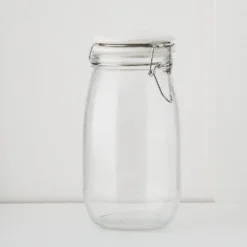 Larder Jar L Glass With White Lid