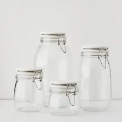 Larder Jar XL Glass With White Lid 7 Larder Jar XL Glass With White Lid -Provincialhomeliving 1117258784 d