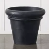 Terrain Tall Lead Grey Fibre Glass Urn – Large Decorative Outdoor Flowerpot