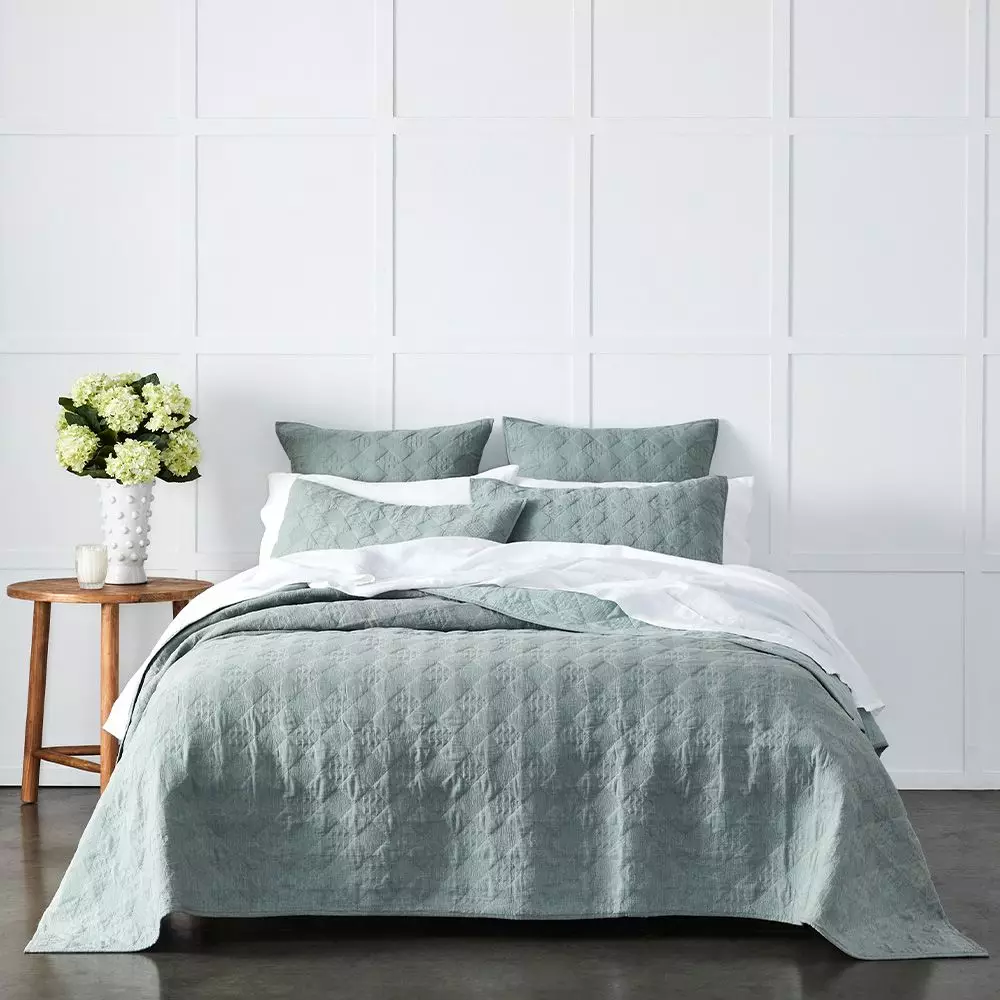 Bishop White Textured Cotton Coverlet – 240x260 Modern Stitched Bedspread 4 Bishop White Textured Cotton Coverlet – 240x260 Modern Stitched Bedspread - Image 2