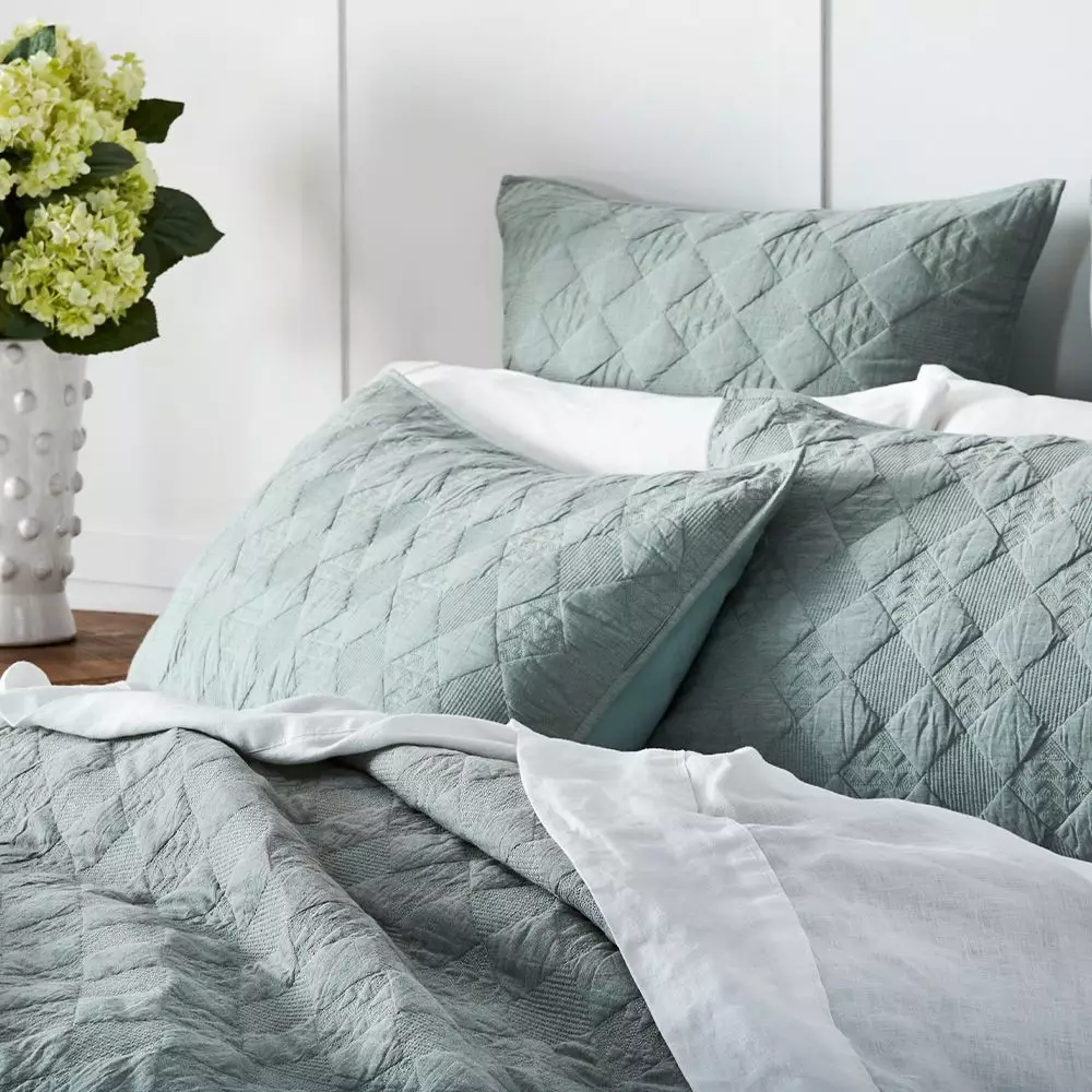 Bishop White Textured Cotton Coverlet – 240x260 Modern Stitched Bedspread 6 Bishop White Textured Cotton Coverlet – 240x260 Modern Stitched Bedspread - Image 4