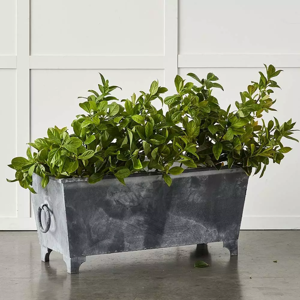 Normandy Soft Lead Grey Wrought Iron Rectangular Trough Planter 3 Normandy Soft Lead Grey Wrought Iron Rectangular Trough Planter