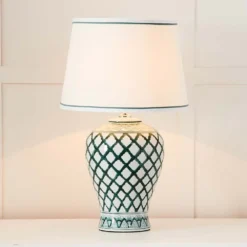 Noble Table Lamp Green & White 7 Noble Table Lamp Green & White -Provincialhomeliving 1117260003 B