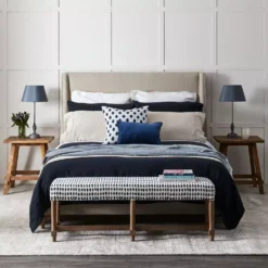 Antwerp Linen Quilt Cover - Ink -Provincialhomeliving 1117260229 c