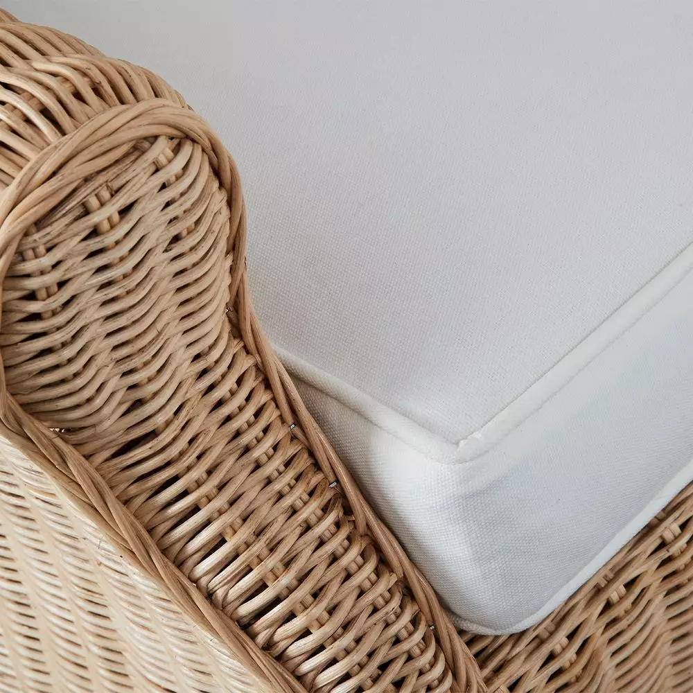 Chambers Handcrafted Kubu Rattan Wingback Armchair – Blonde Natural Finish with Cushion 10 Chambers Handcrafted Kubu Rattan Wingback Armchair – Blonde Natural Finish with Cushion - Image 8