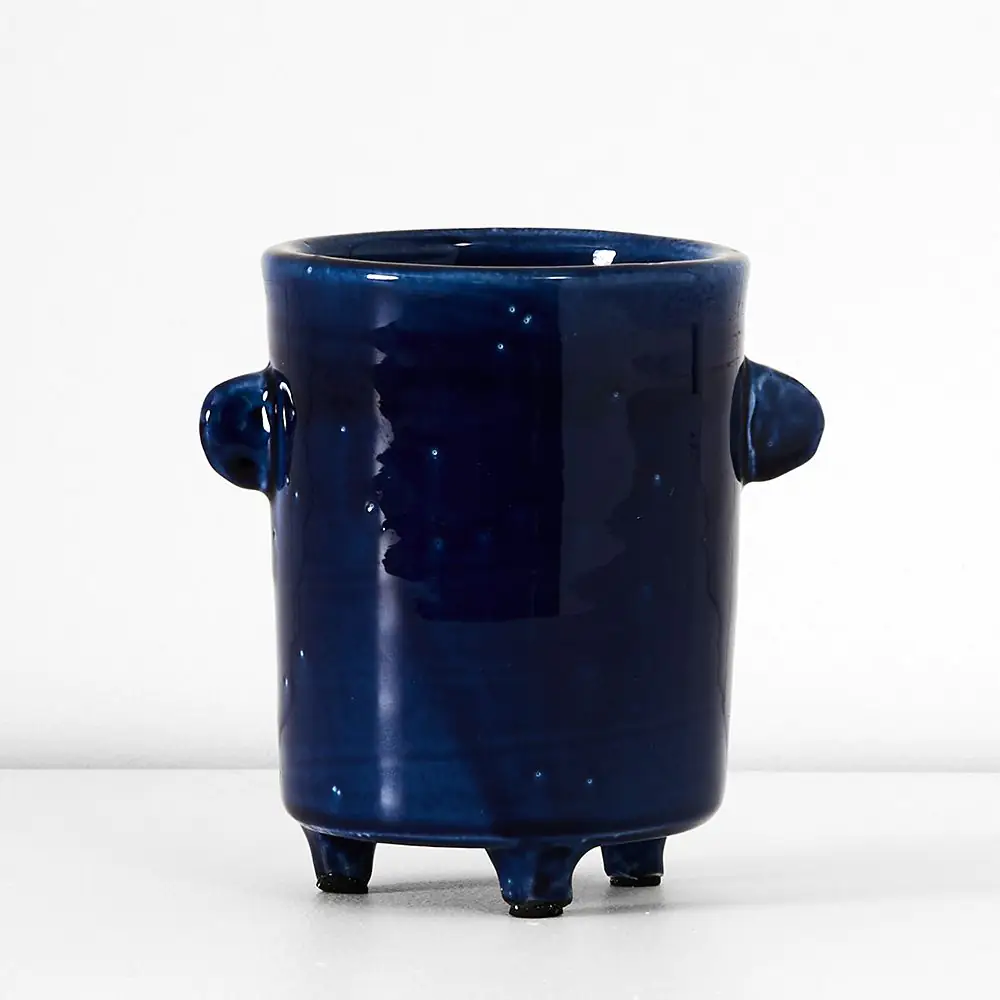 Footed Planter Navy 3 Footed Planter Navy