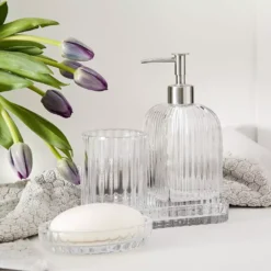 Marquis Clear Fluted Glass Rectangular Tray – Luxury Bathroom Vanity Accessory 7 Marquis Clear Fluted Glass Rectangular Tray – Luxury Bathroom Vanity Accessory -Provincialhomeliving 1117260298 d