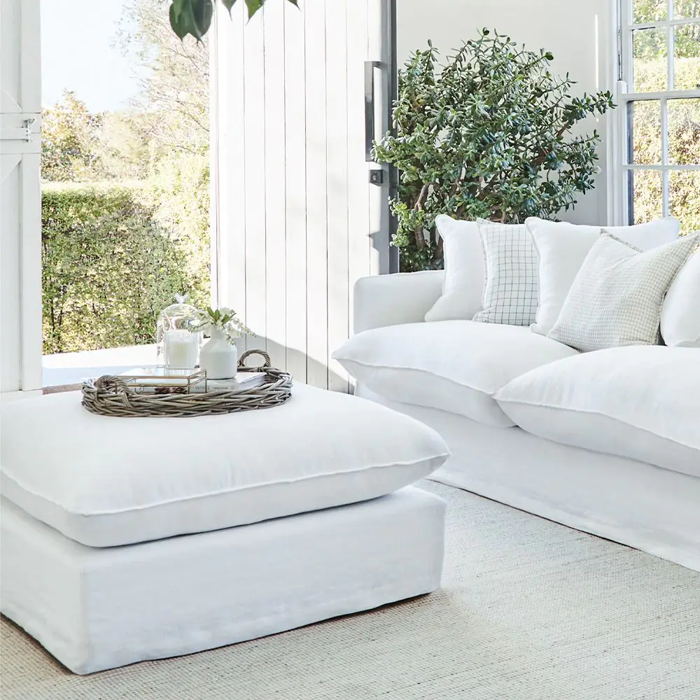 Sorrento Ottoman White 3 Sorrento Ottoman White
