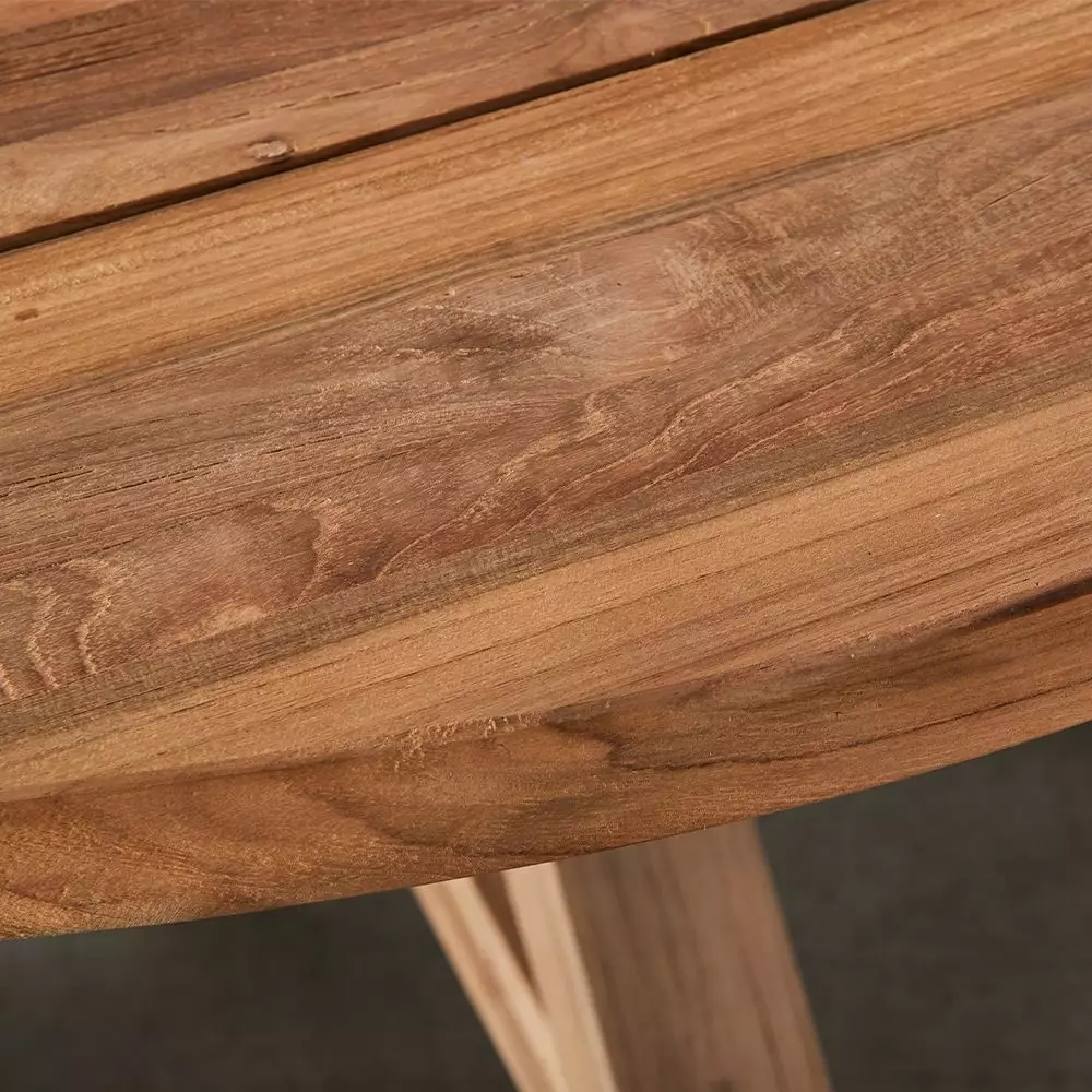 Cayman 140cm Round Reclaimed Teak Outdoor Dining Table – Detailed Leg Construction 8 Cayman 140cm Round Reclaimed Teak Outdoor Dining Table – Detailed Leg Construction - Image 6