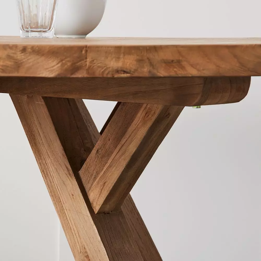 Cayman 140cm Round Reclaimed Teak Outdoor Dining Table – Detailed Leg Construction 9 Cayman 140cm Round Reclaimed Teak Outdoor Dining Table – Detailed Leg Construction - Image 7