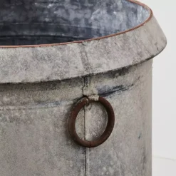 Gruyere Soft Grey Tin Flowerpot - Large Herb & Foliage Decorative Planter -Provincialhomeliving 1117260863 d