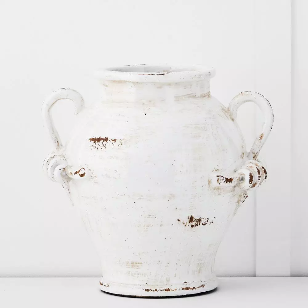 Kylix Large White Terracotta Urn – Classical Decorative Grecian Style Planter 4 Kylix Large White Terracotta Urn – Classical Decorative Grecian Style Planter - Image 2