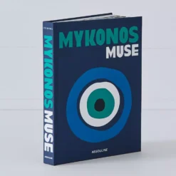 Mykonos Muse by Assouline - Luxury Blue Linen Hardcover Coffee Table Book -Provincialhomeliving 1117261073 c
