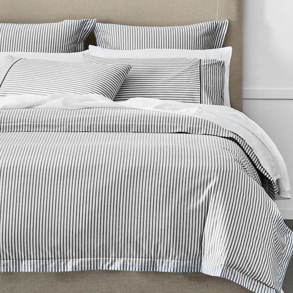 Parish Pillowcase Std Pair Black & White 6 Parish Pillowcase Std Pair Black & White - Image 4