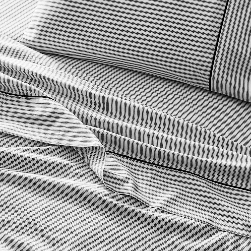 Parish Pillowcase Std Pair Black & White 5 Parish Pillowcase Std Pair Black & White - Image 3