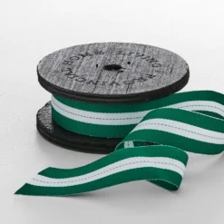 Liselle 10m Dark Green Grosgrain Textured Ribbon – Elegant Gift Wrap & Crafting Spool