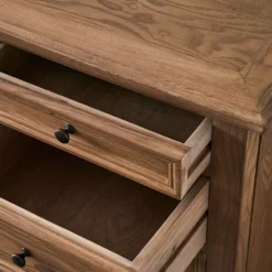 Fletcher Elm Wood Executive Desk - 9-Drawer Traditional Study Desk -Provincialhomeliving 1117261355 f