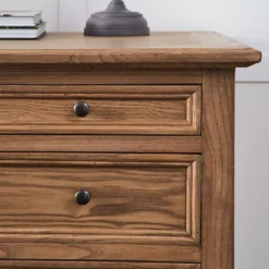 Fletcher Elm Wood Executive Desk - 9-Drawer Traditional Study Desk -Provincialhomeliving 1117261355 g