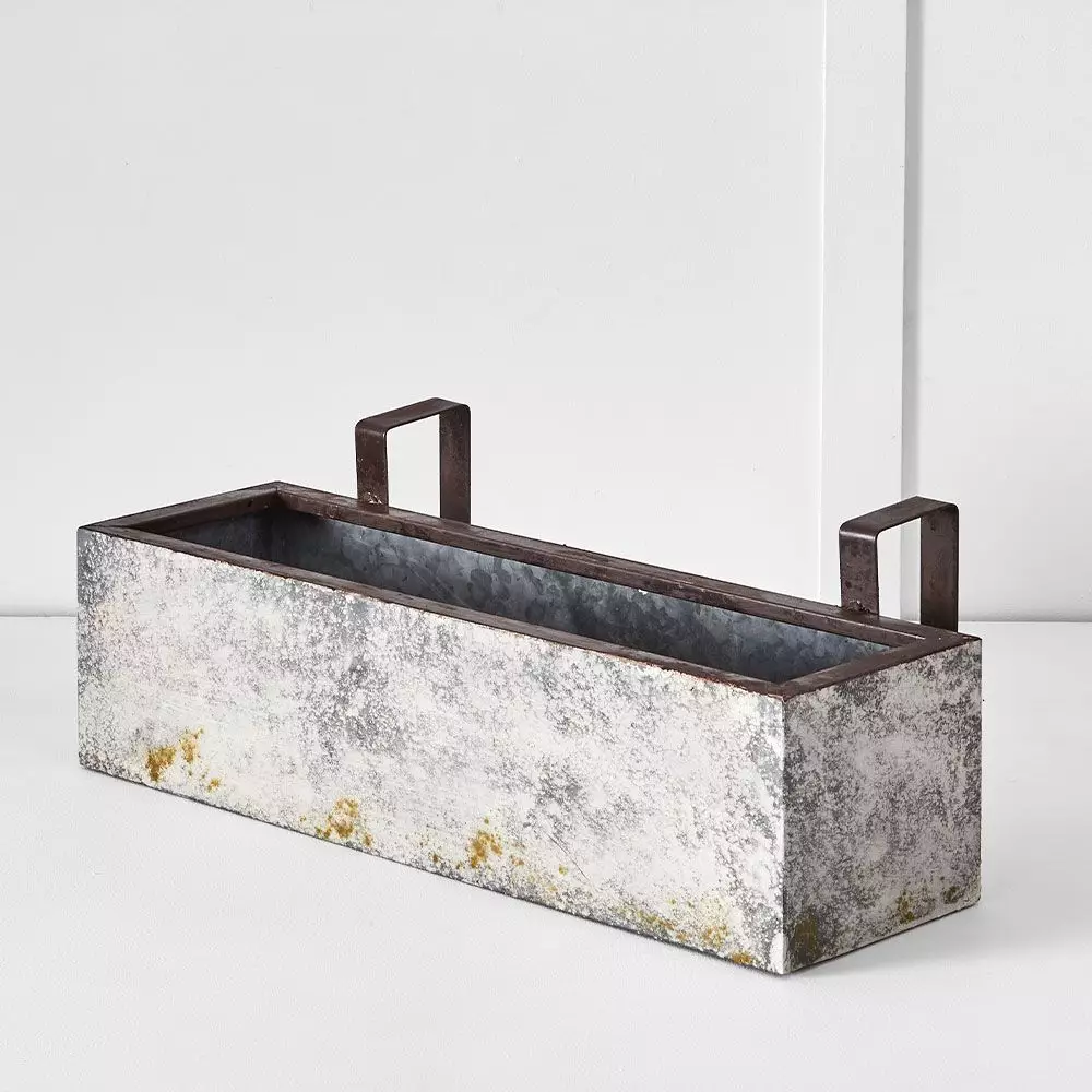 Segovia Tin Balcony Railing Planter – Weather-Resistant Rectangular Fence Trough 4 Segovia Tin Balcony Railing Planter – Weather-Resistant Rectangular Fence Trough - Image 2