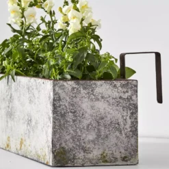 Segovia Tin Balcony Railing Planter – Weather-Resistant Rectangular Fence Trough 7 Segovia Tin Balcony Railing Planter – Weather-Resistant Rectangular Fence Trough -Provincialhomeliving 1117261366 f