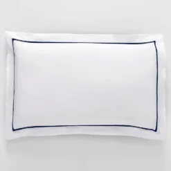Carla Pillowcase Tailored Pair White & Ink
