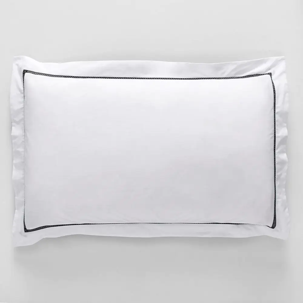 Carla Pillowcase Tailored Pair White & Dove 3 Carla Pillowcase Tailored Pair White & Dove