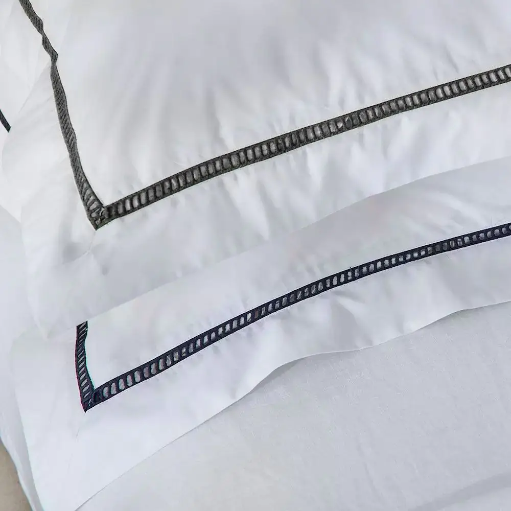 Carla Pillowcase Tailored Pair White & Dove 4 Carla Pillowcase Tailored Pair White & Dove - Image 2