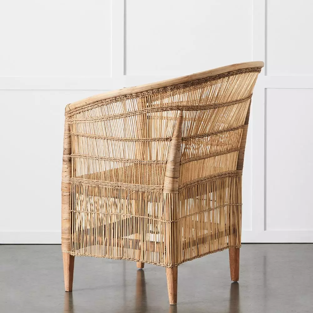 Malawi Prince Chair – Handcrafted African Blue Gum & Woven Cane Outdoor Armchair 6 Malawi Prince Chair – Handcrafted African Blue Gum & Woven Cane Outdoor Armchair - Image 4