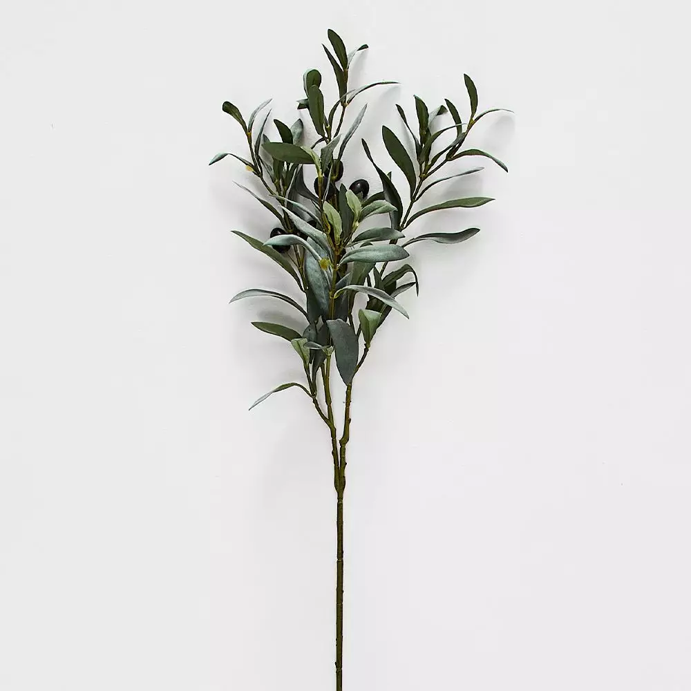 Realistic 84cm Artificial Olive Stem with Fruit – Faux Mediterranean Greenery Foliage 3 Realistic 84cm Artificial Olive Stem with Fruit – Faux Mediterranean Greenery Foliage